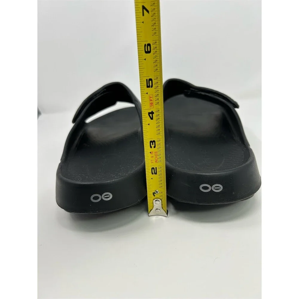OOFOS OOahh Men's Sport Flex Recovery Slide Sandals Matte Black Size 15 EU 48